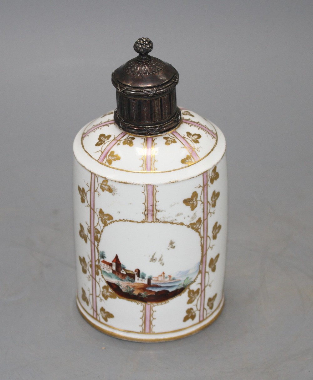 An early 19th century Continental porcelain scent bottle